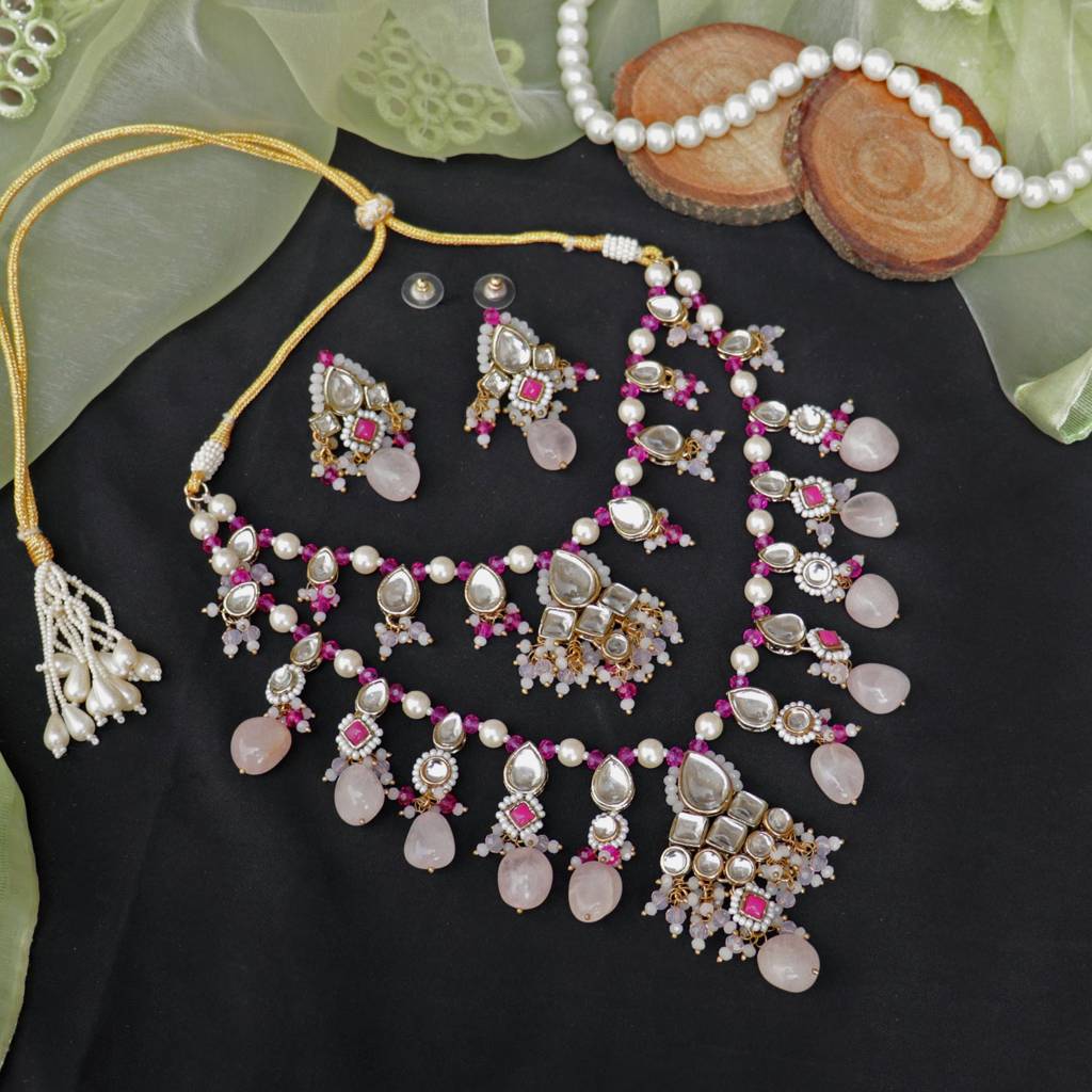 Gulabi Affair Kundan Necklace Set : ACN064