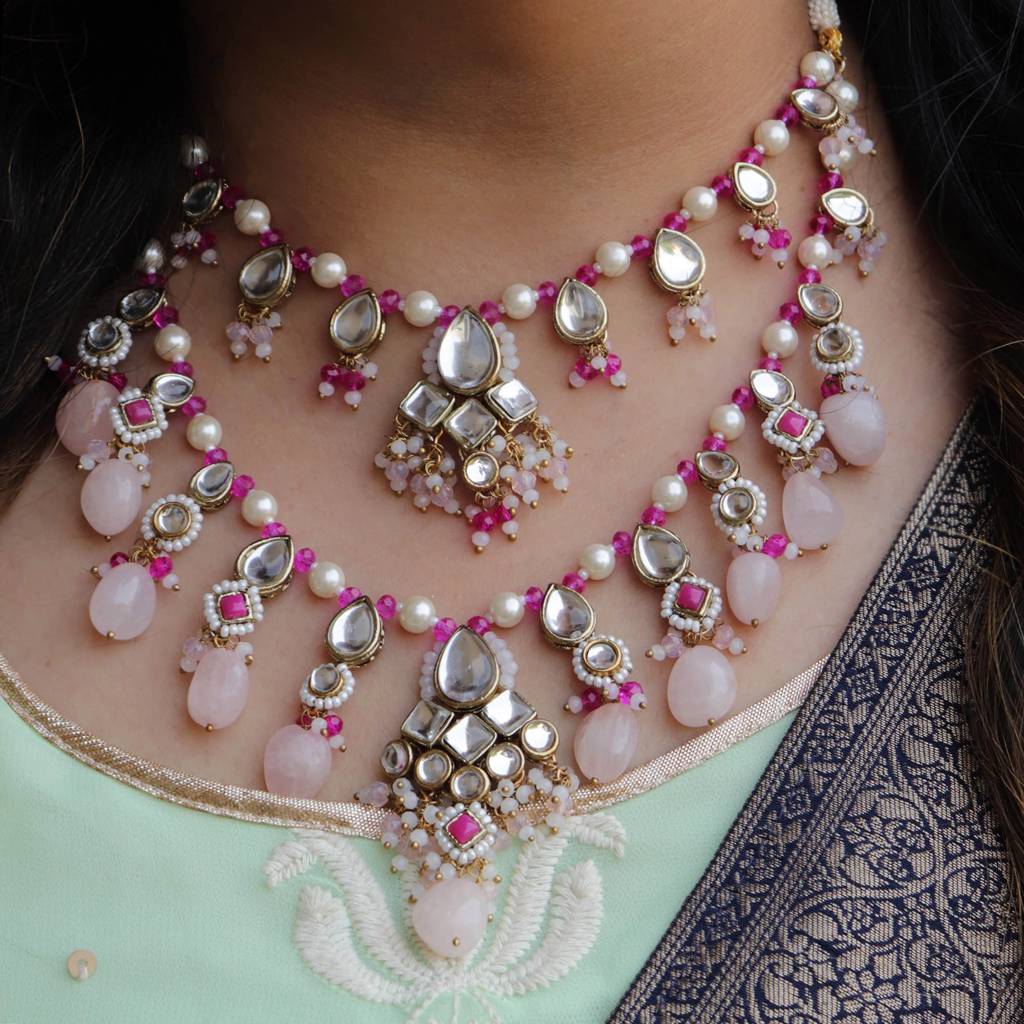 Gulabi Affair Kundan Necklace Set : ACN064