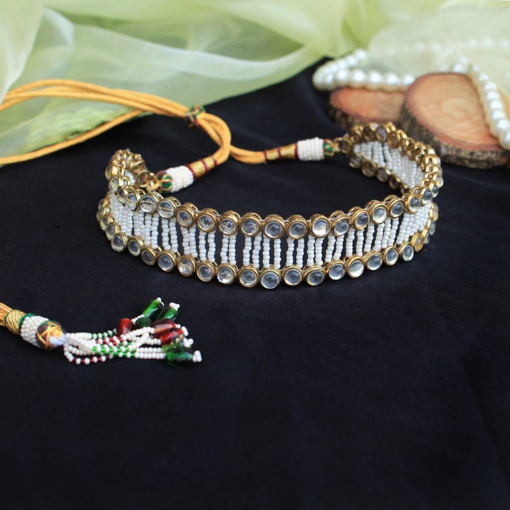 Graceful Pearl Kundan Choker : ACN073