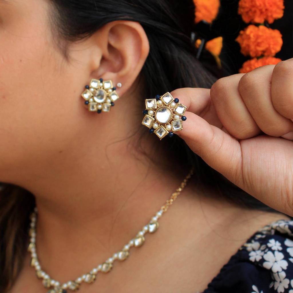 Kundan Blossom Necklace Set : ACN075