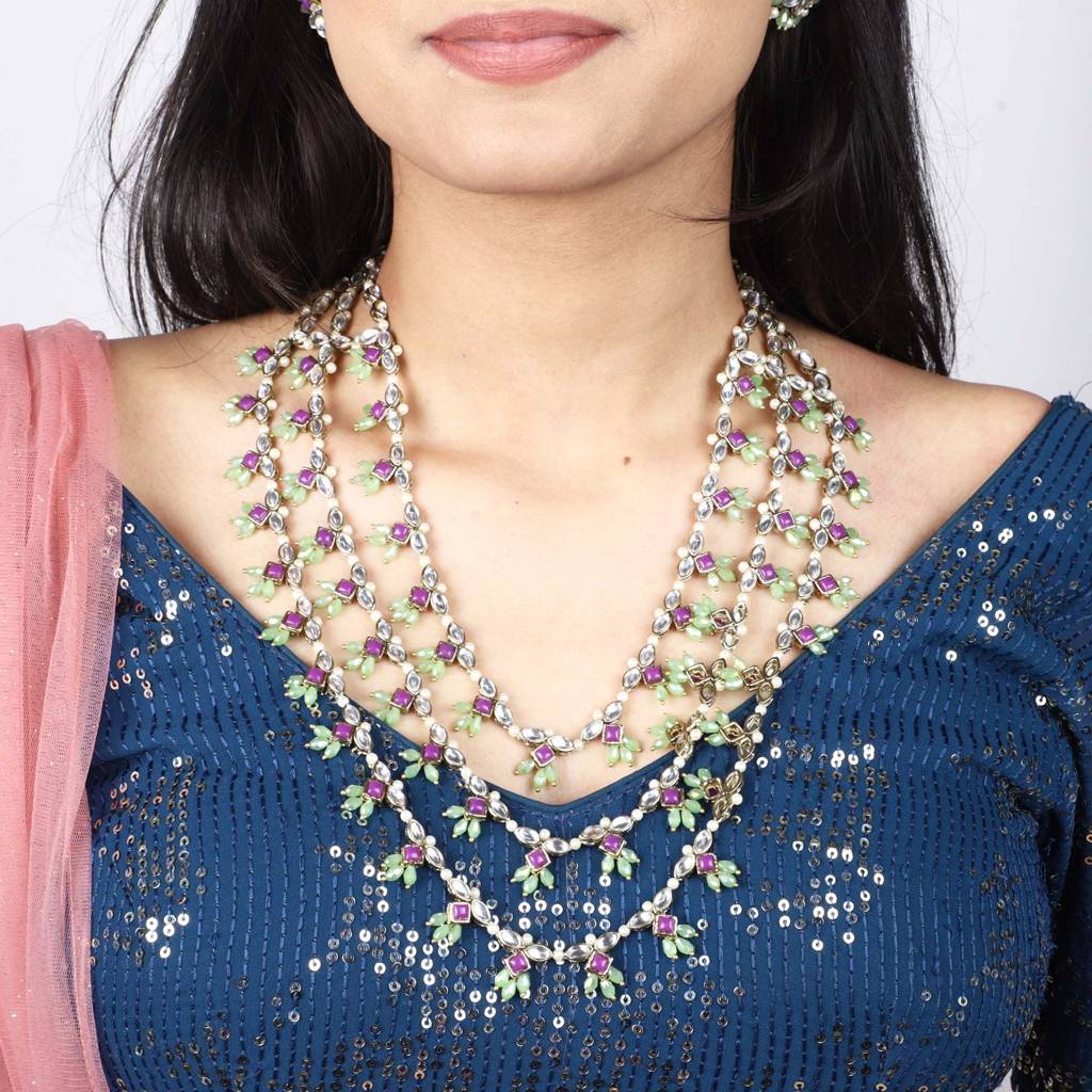 Pearl Twirl 3 Layer Necklace : ACN502-B