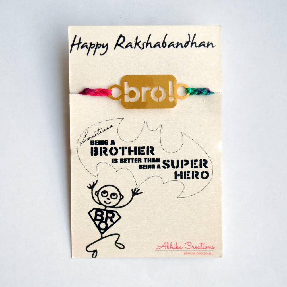 Bro! Quirky Rakhi With Roli Chawal Capsules : ACQR005-G