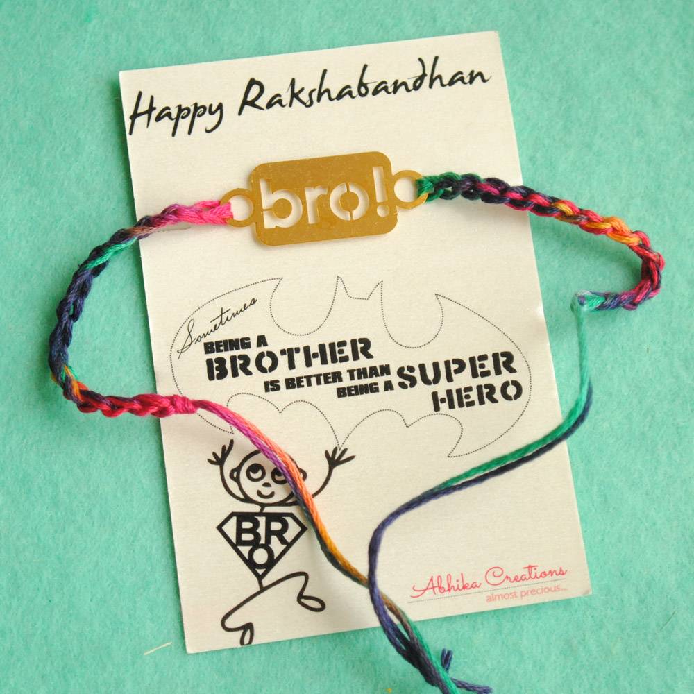 Bro! Quirky Rakhi With Roli Chawal Capsules : ACQR005-G
