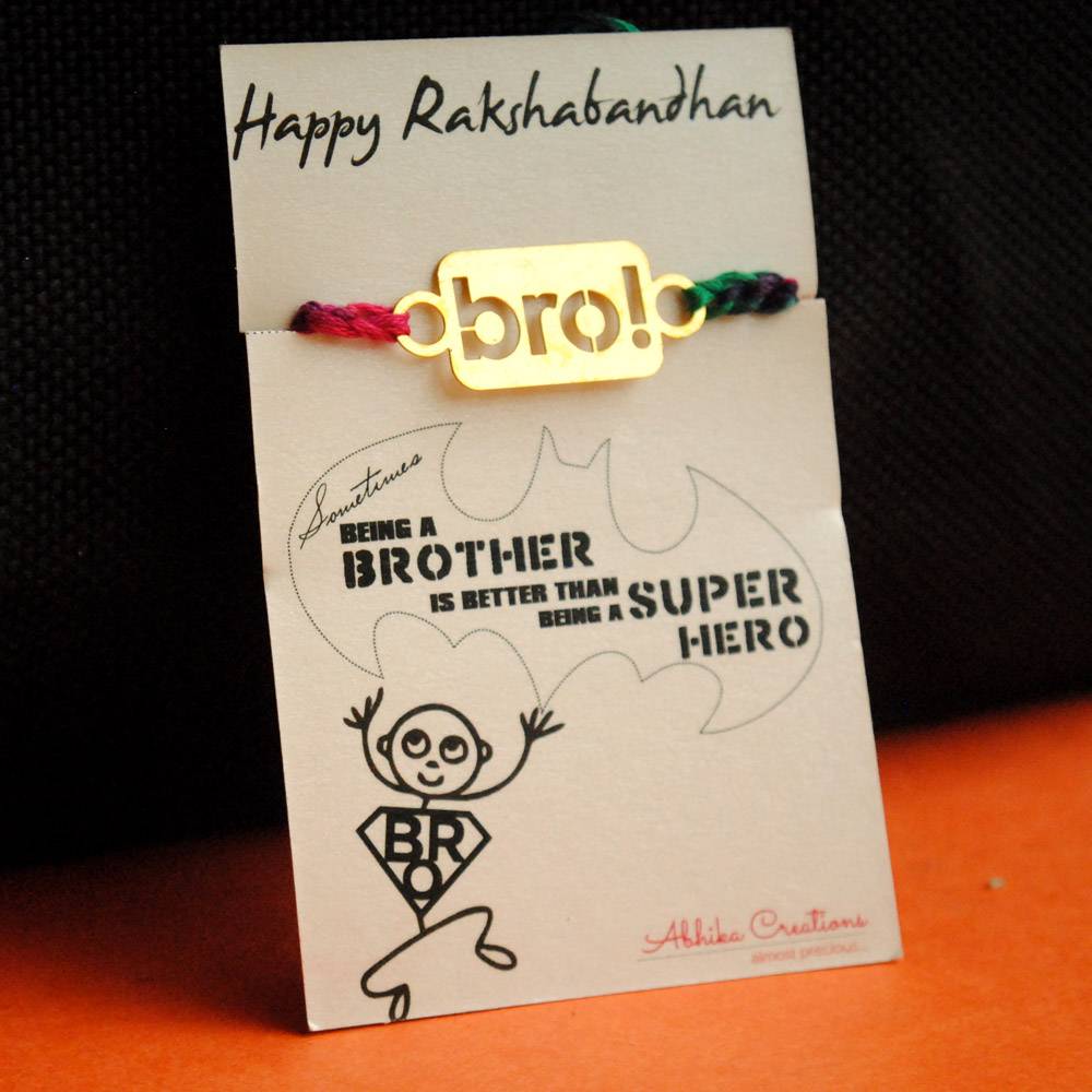 Bro! Quirky Rakhi With Roli Chawal Capsules : ACQR005-G