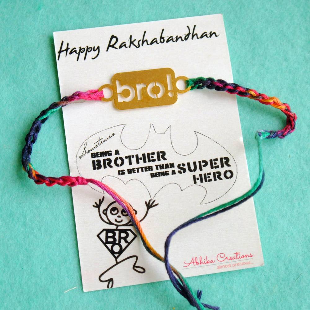 Bro! Quirky Rakhi With Roli Chawal Capsules : ACQR005-G