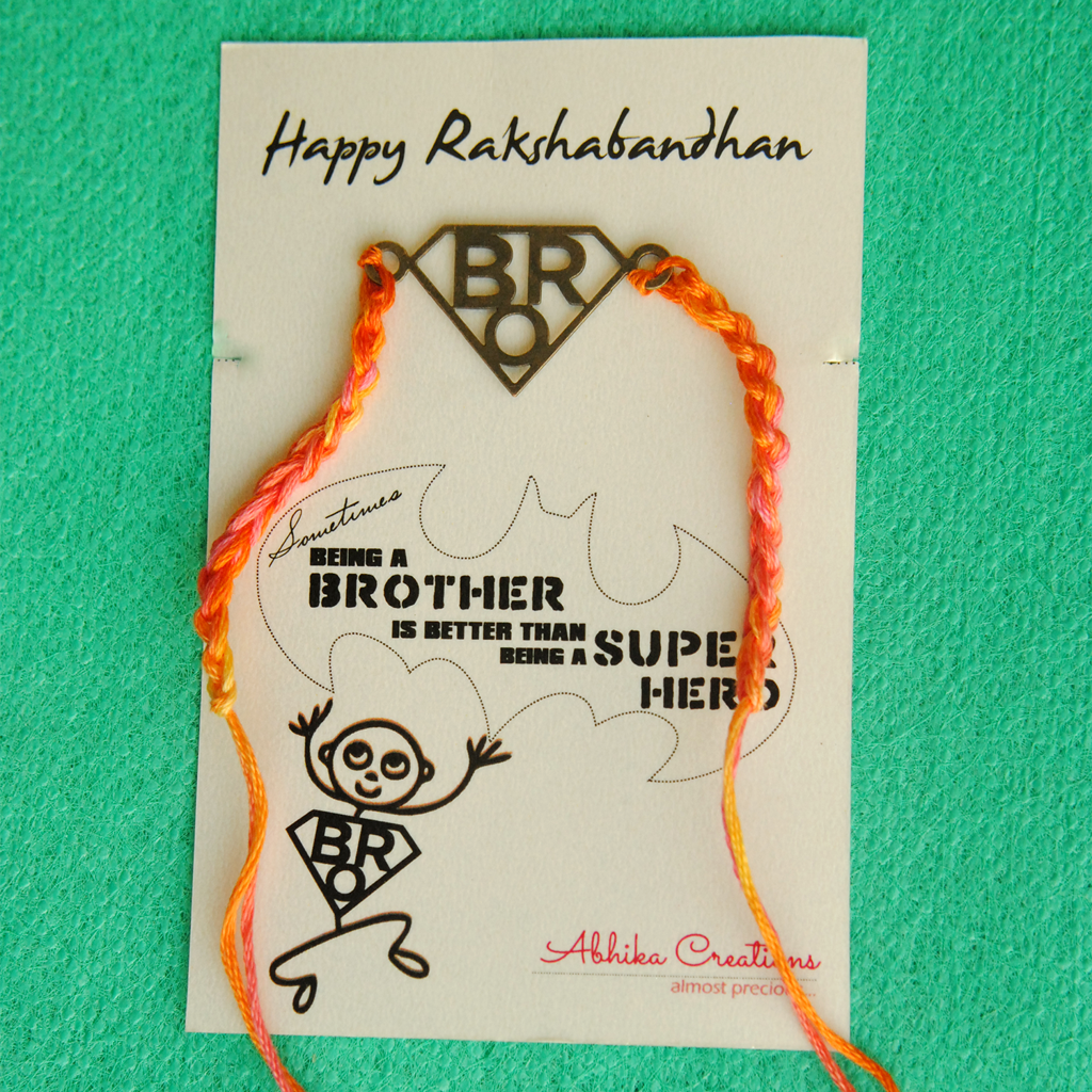 Super Bro Rakhi With Roli Chawal Capsules : ACQR007-B