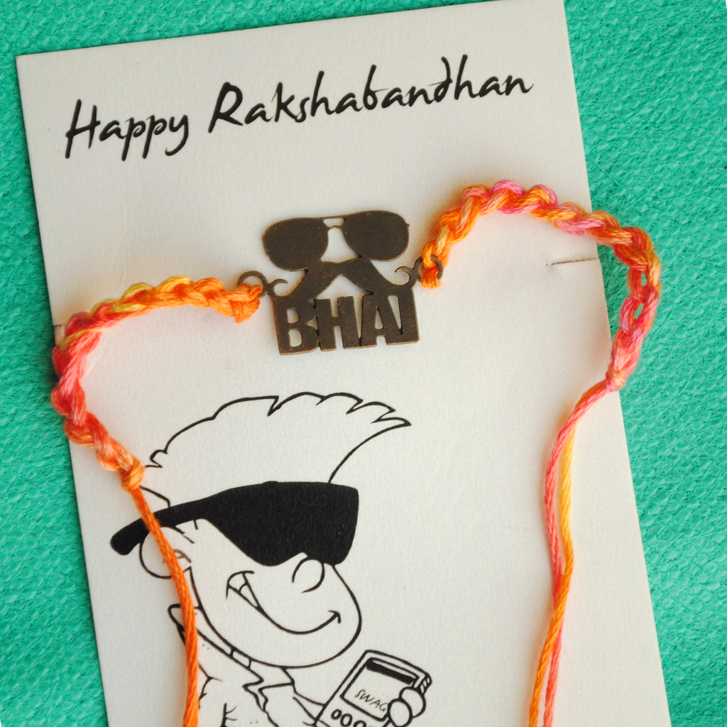 Eternz Certified Jewellery - Be Abhika Bhai Moustache Rakhi With Roli Chawal Capsules
