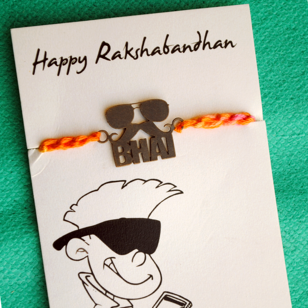 Bhai Moustache Rakhi With Roli Chawal Capsules : ACQR011-B