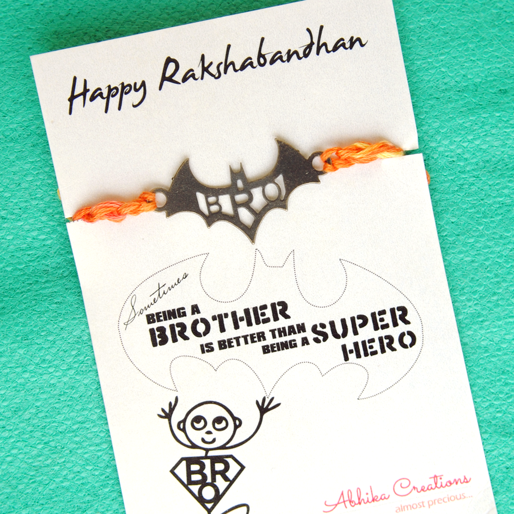 Bat Bro Quirky Rakhi With Roli Chawal Capsules : ACQR017-B