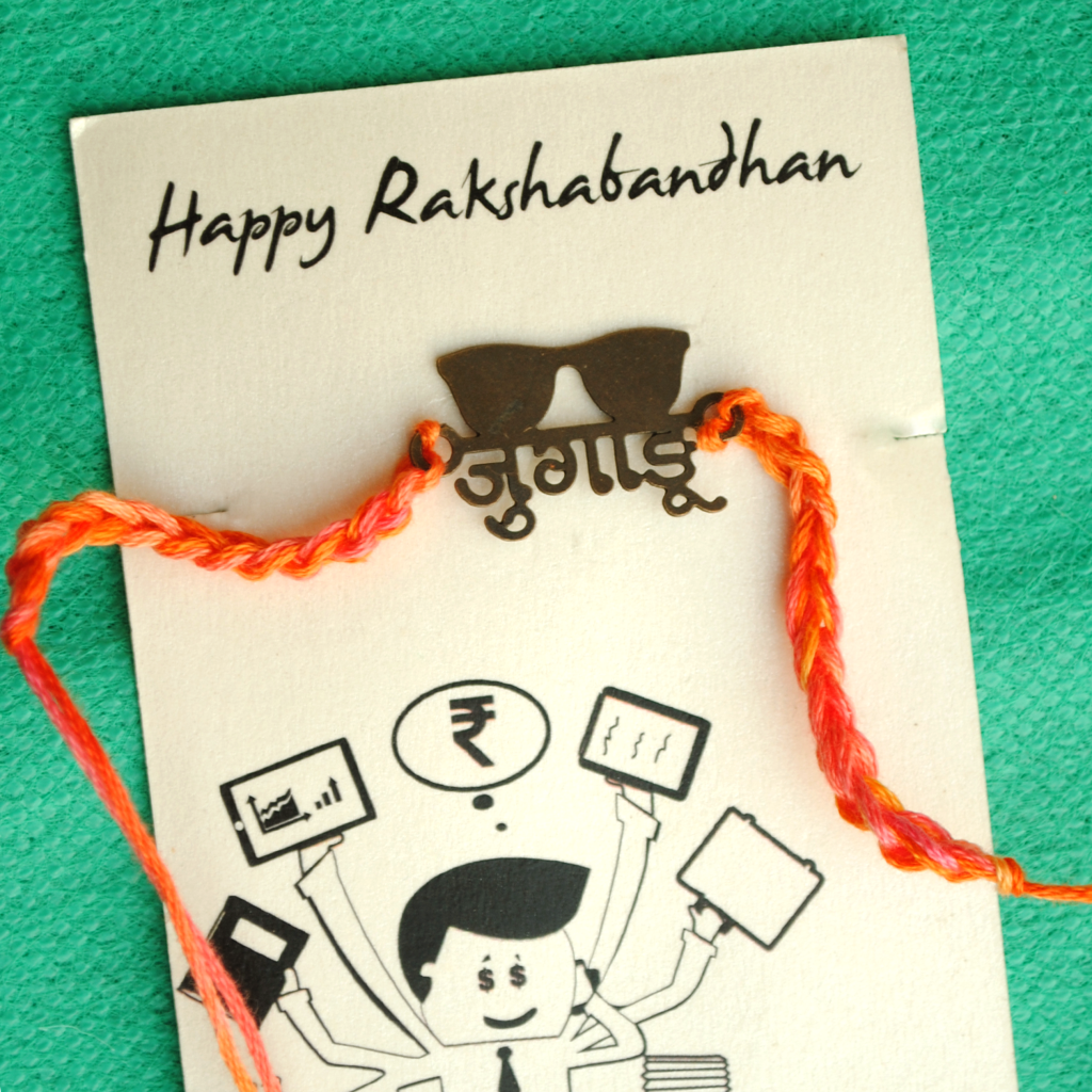 Jugadu Bhai Quirky Rakhi With Roli Chawal Capsules : ACQR021-B
