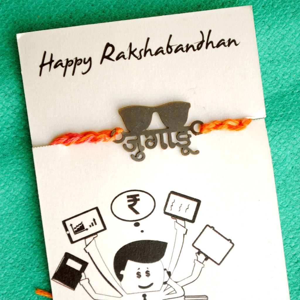Jugadu Bhai Quirky Rakhi With Roli Chawal Capsules : ACQR021-B