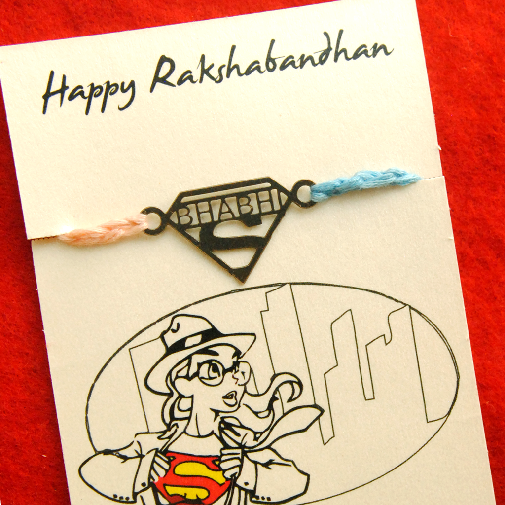 Super Bhabhi Quirky Rakhi With Roli Chawal Capsules : ACQR023-B