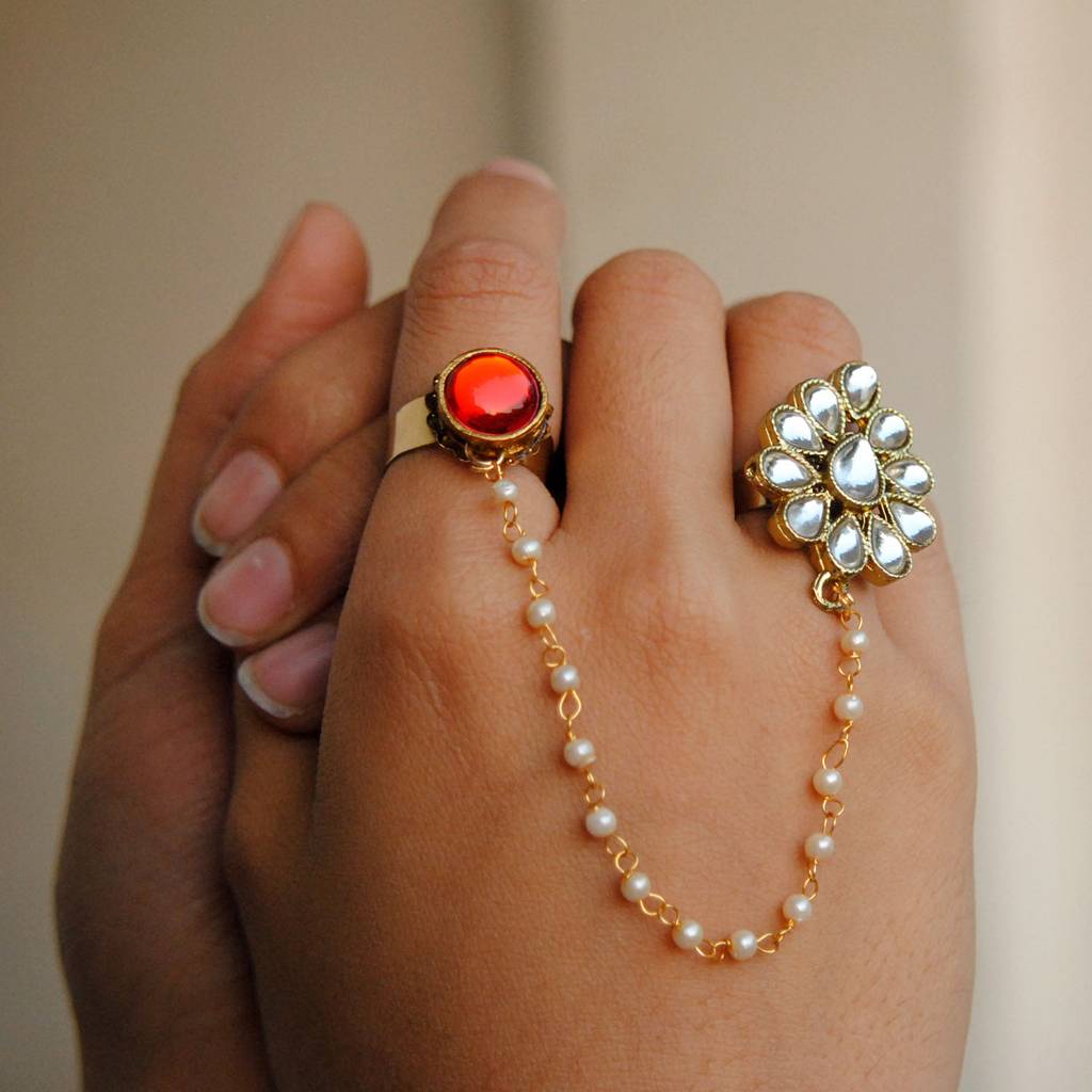 Dynamic Duo Two Finger Ring : ACR004RR