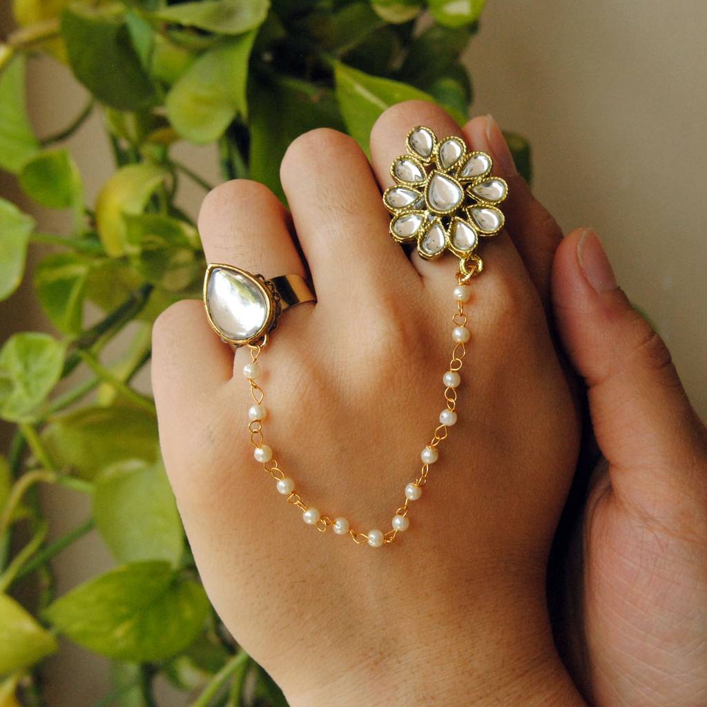 Dynamic Duo Two Finger Ring : ACR004WP