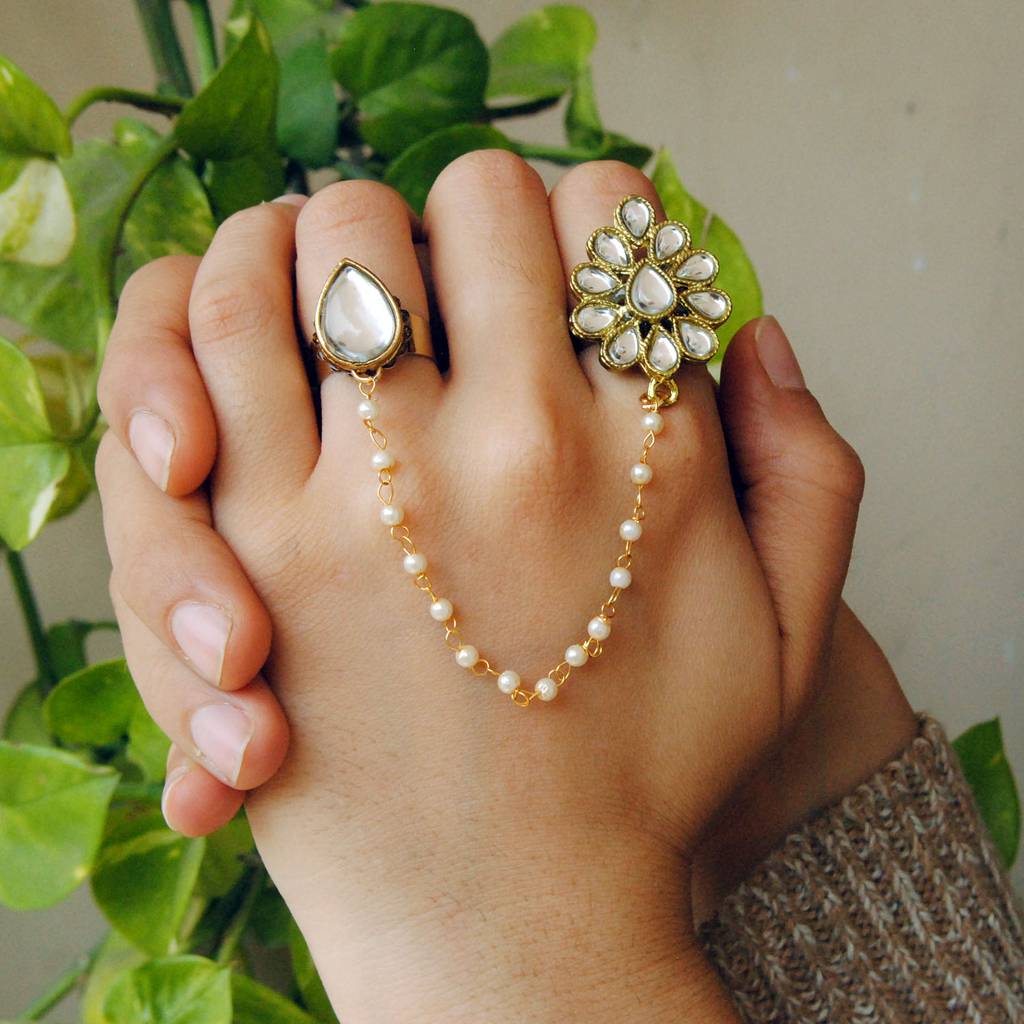 Dynamic Duo Two Finger Ring : ACR004WP