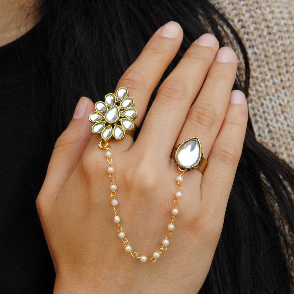 Dynamic Duo Two Finger Ring : ACR004WP