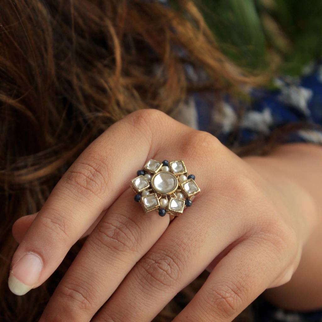 Kundan Blossom Ring : ACR062