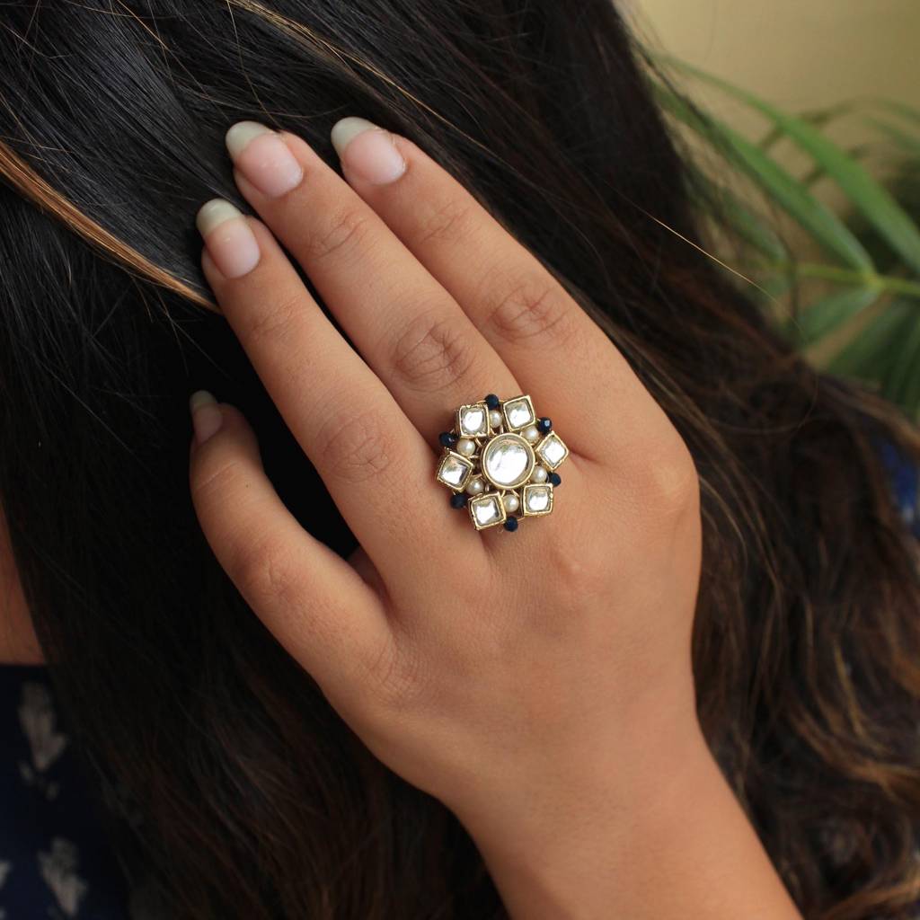 Kundan Blossom Ring : ACR062
