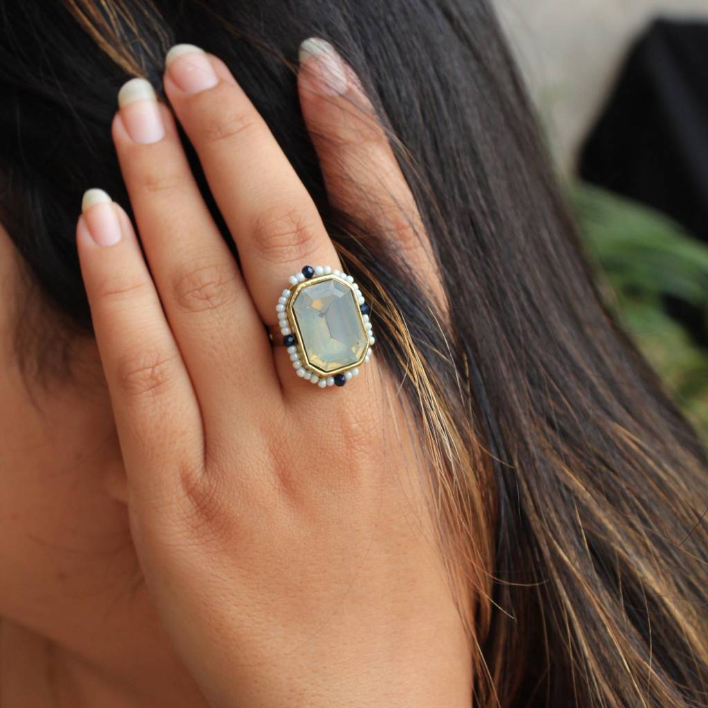Sky Blue Crystal Ring : ACR063
