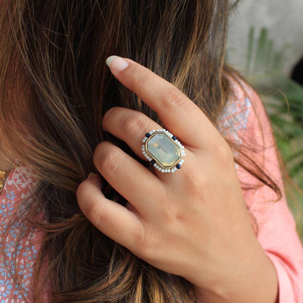 Sky Blue Crystal Ring : ACR063