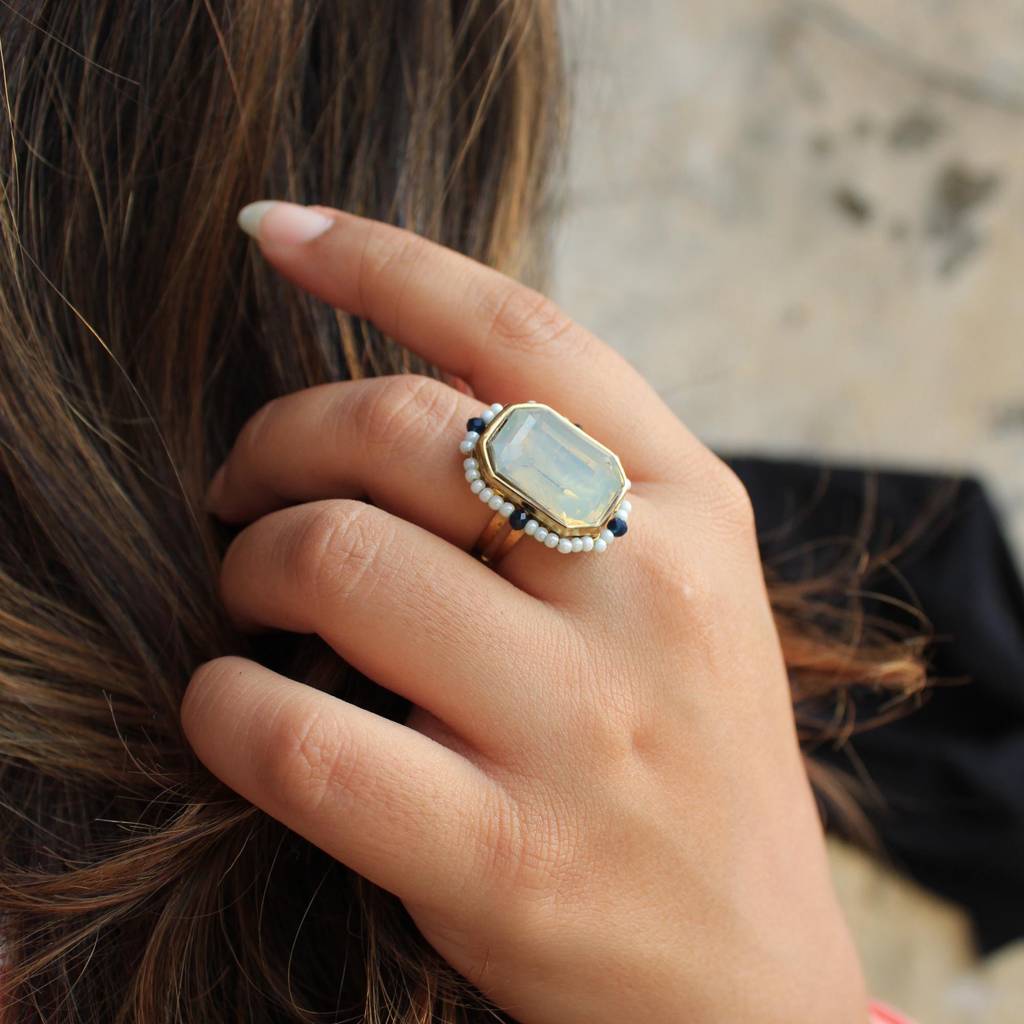 Sky Blue Crystal Ring : ACR063