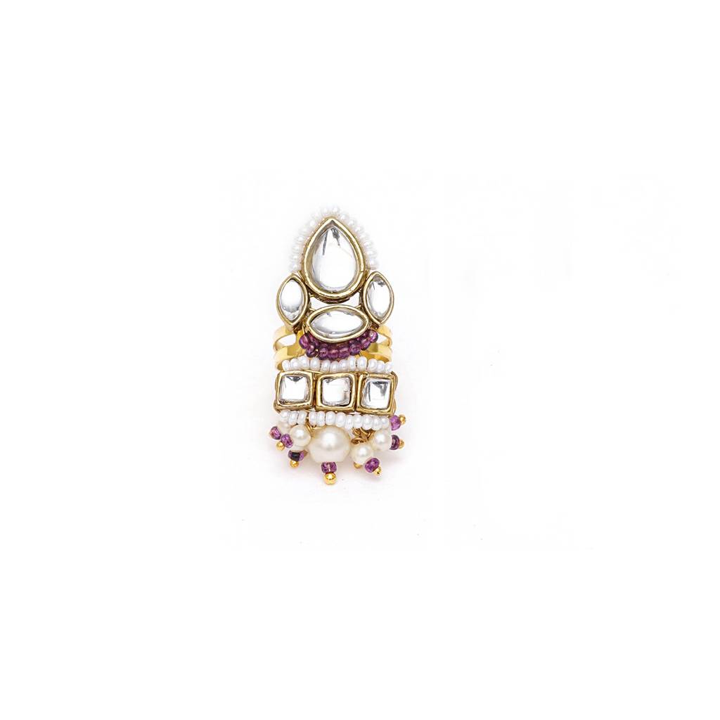 Divine Kundan Ring : ACR064-DPu