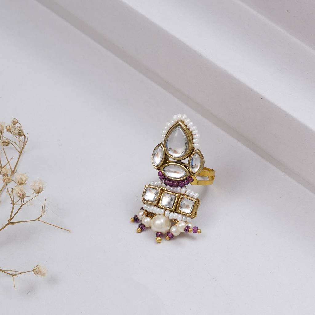 Divine Kundan Ring : ACR064-DPu