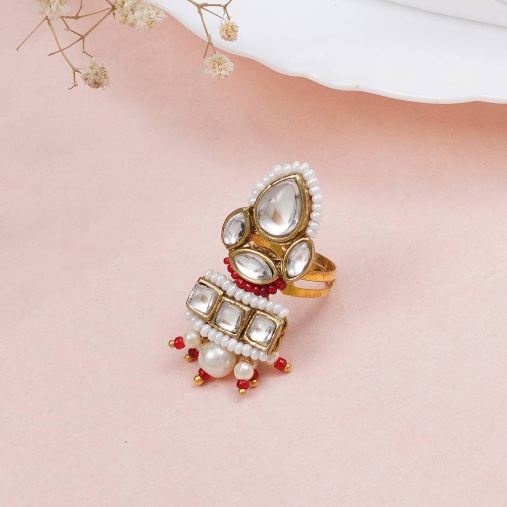 Divine Kundan Ring : ACR064-Re