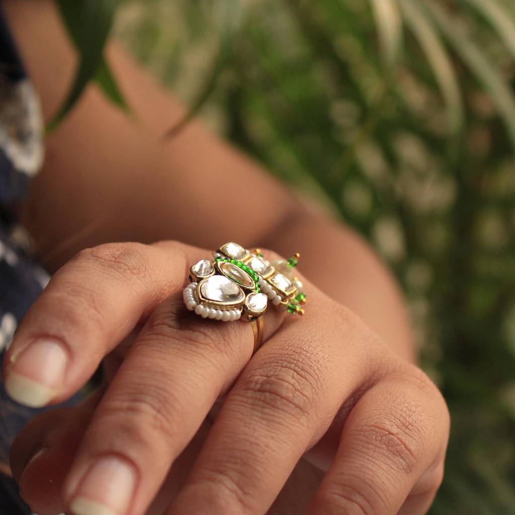 Divine Kundan Ring : ACR064