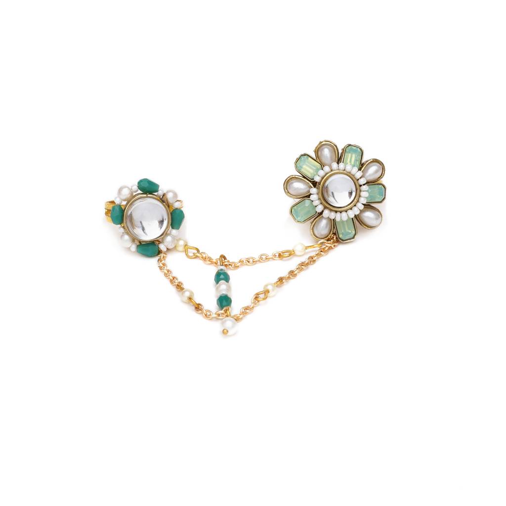 Garden Green Two-Finger Ring : ACR070