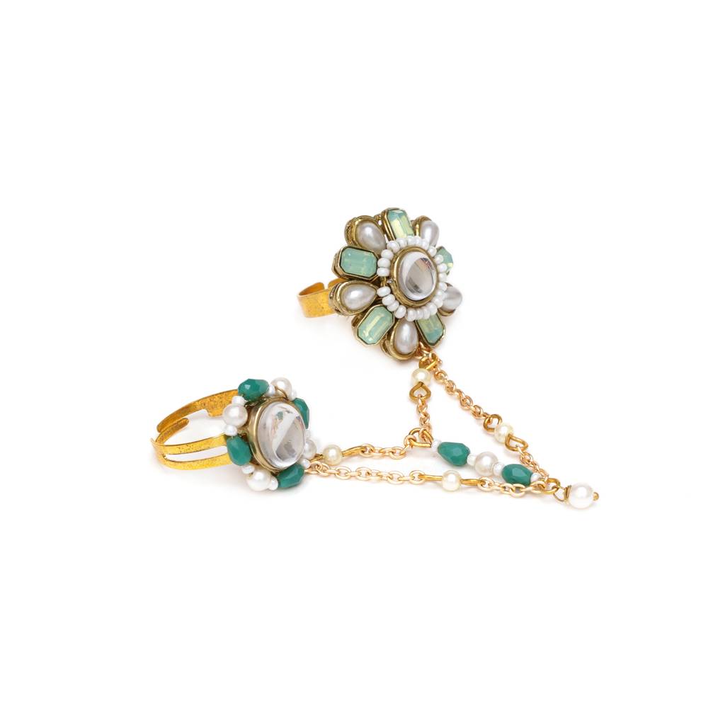Garden Green Two-Finger Ring : ACR070