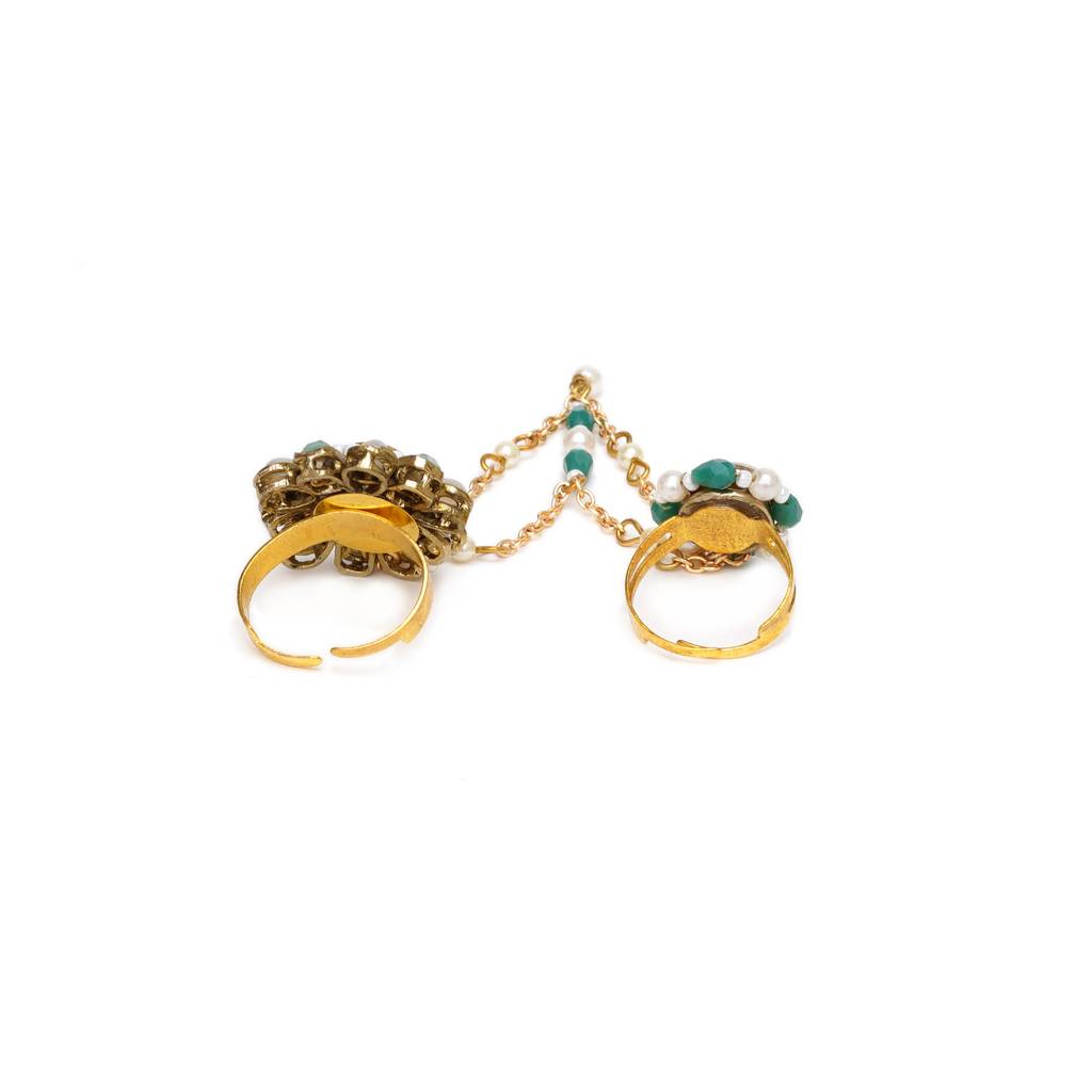 Garden Green Two-Finger Ring : ACR070