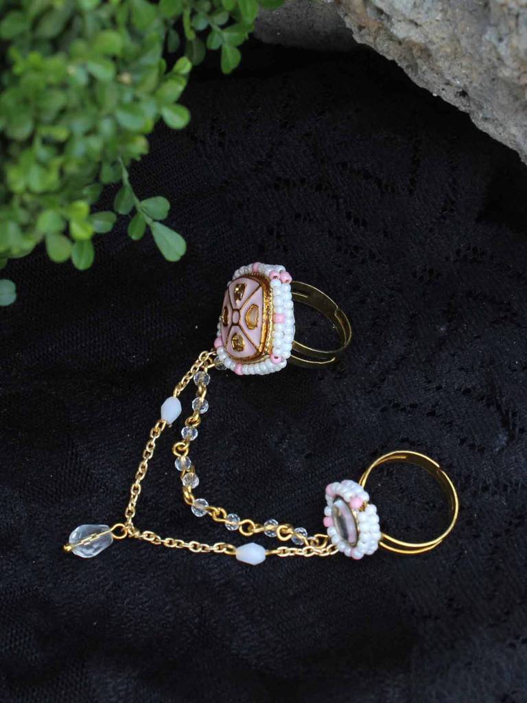Enamelled Beauty Two-Finger Ring : ACR072