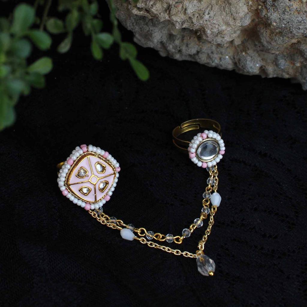 Enamelled Beauty Two-Finger Ring : ACR072