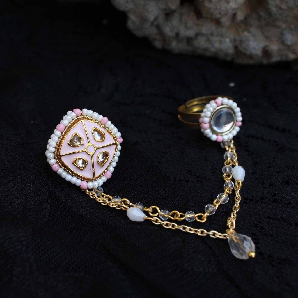 Enamelled Beauty Two-Finger Ring : ACR072