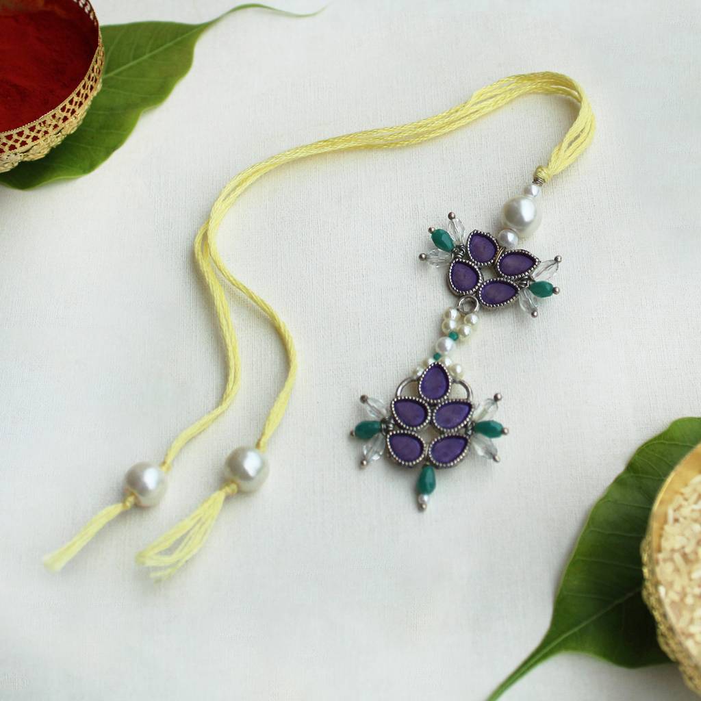 Purple Petal Vivid Vintage Bhabhi Lumba With Roli Chawal : ACRL071