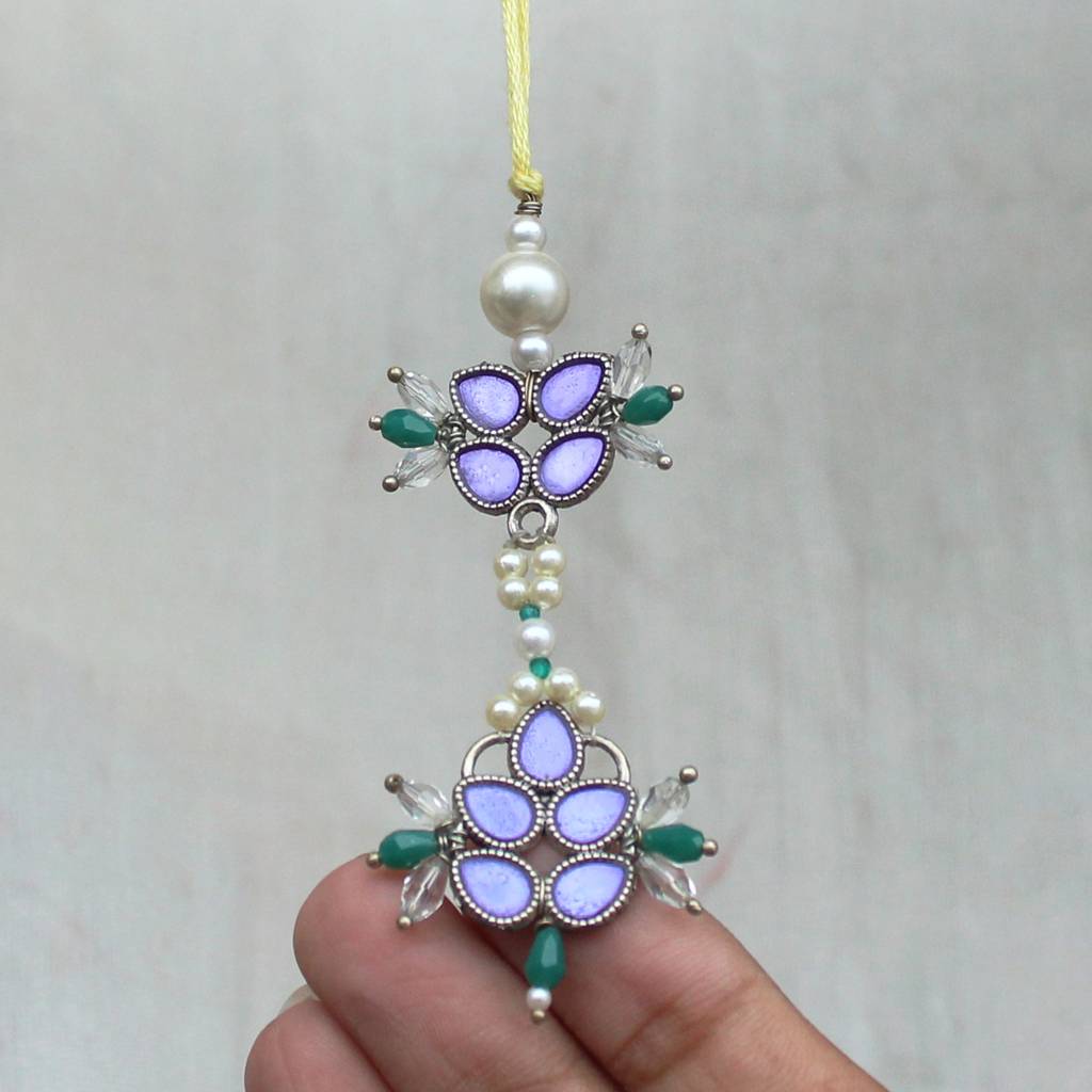Purple Petal Vivid Vintage Bhabhi Lumba With Roli Chawal : ACRL071