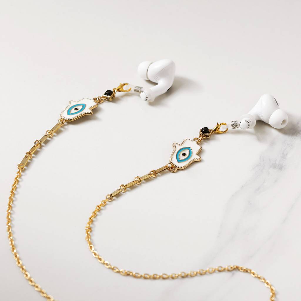 Hamsa Evil Eye Spectacles/Air Pods Chain : ACSP005
