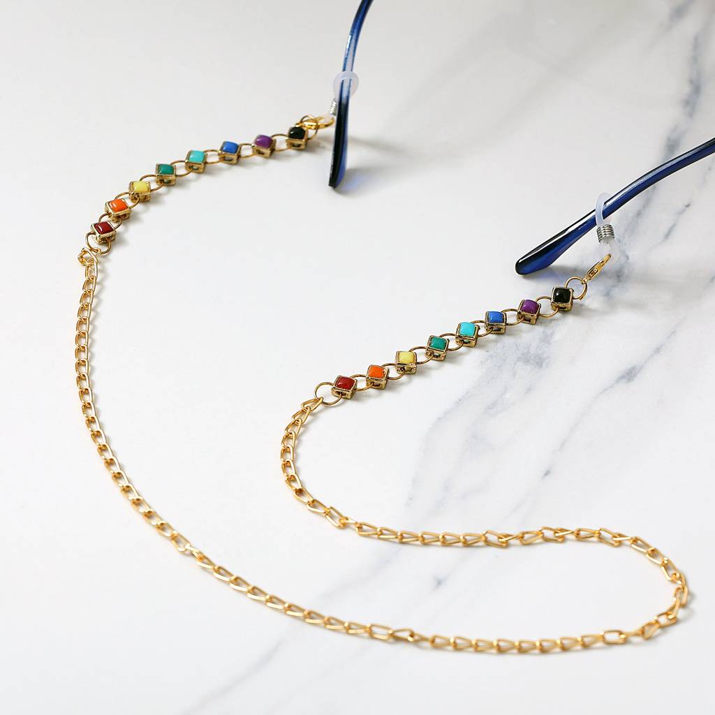 Multicolor Rainbow Spectacles/Air Pods Chain : ACSP007