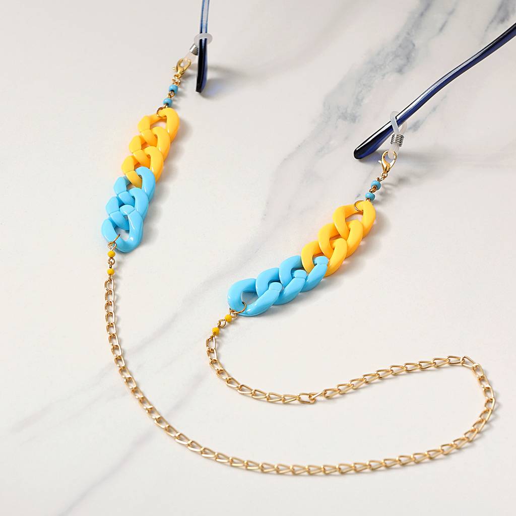 Minion Theme Blue & Yellow Spectacles/Air Pods Chain : ACSP008