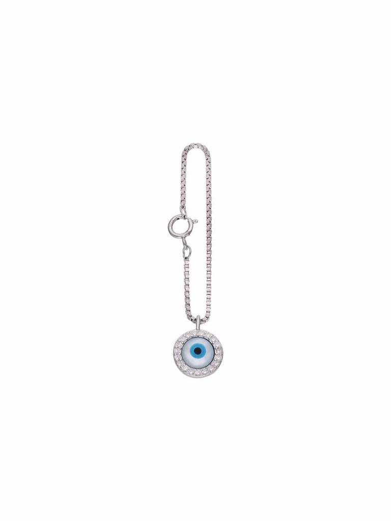 Sterling Silver Evil Eye Zircon Watch Charm : ACWC25-S-NA