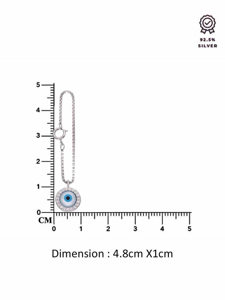 Sterling Silver Evil Eye Zircon Watch Charm : ACWC25-S-NA