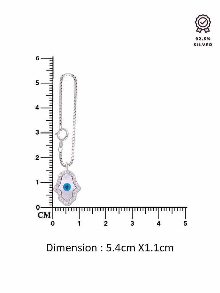 Sterling Silver Hamsa Zircon Watch Charm : ACWC34-S-NA