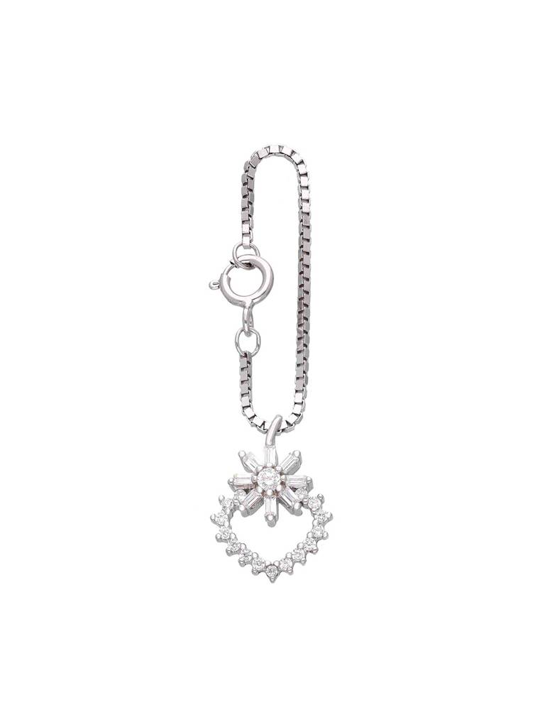 925 Silver Floral Love Heart Watch Charm : ACWC43-S-NA