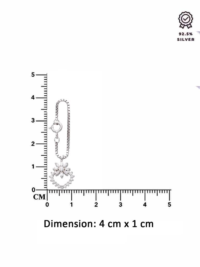 925 Silver Floral Love Heart Watch Charm : ACWC43-S-NA
