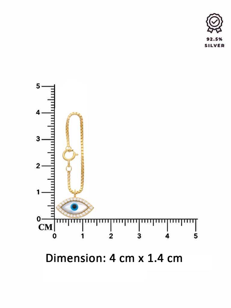 925 Silver Sparkling Evil Eye Watch Charm : ACWC44-G-NA