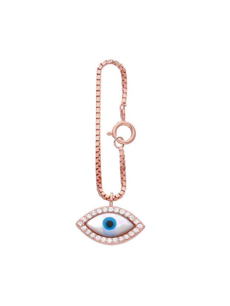 925 Silver Sparkling Evil Eye Watch Charm : ACWC44-RG-NA