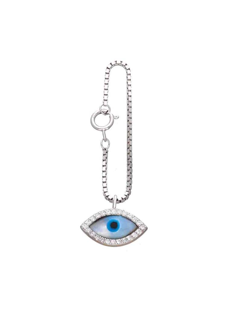 925 Silver Sparkling Evil Eye Watch Charm : ACWC44-S-NA
