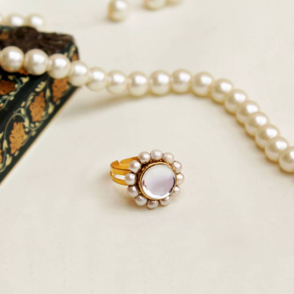 Kundan Flower Ring : ACR054