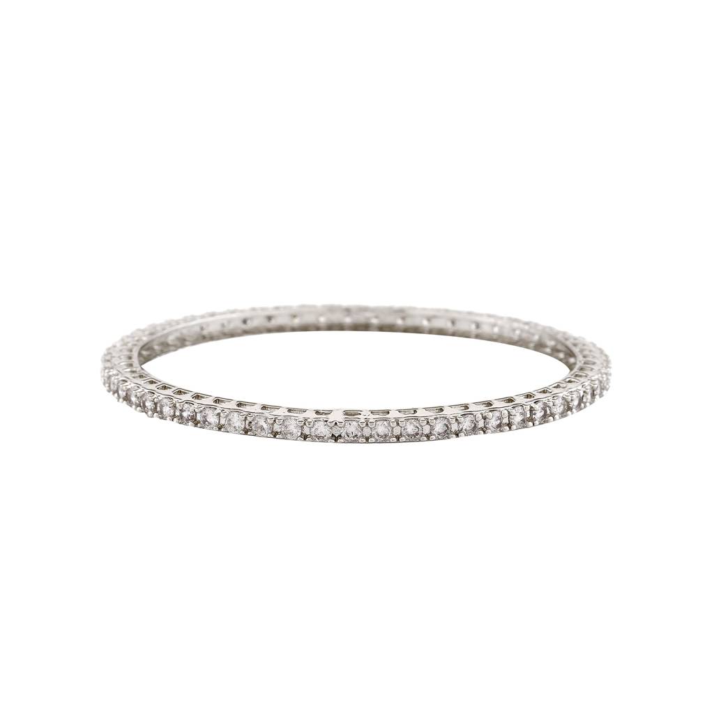 Estele Rhodium Plated Exquisite White American Diamond Bangles | Available In 2:6 & 2:8 Sizes |A Perfe : AD-014-IR-28BANGLE-26